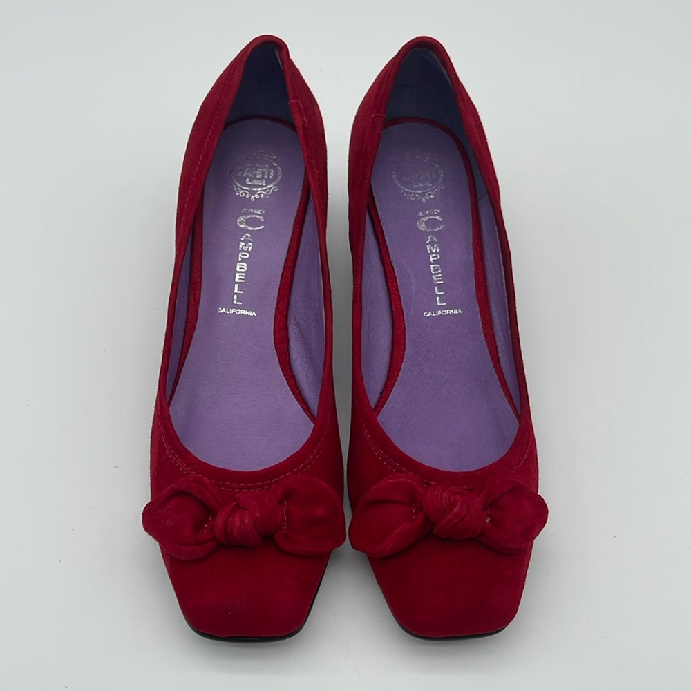 Jeffrey Campbell Red Suede Knot Ballet Flats